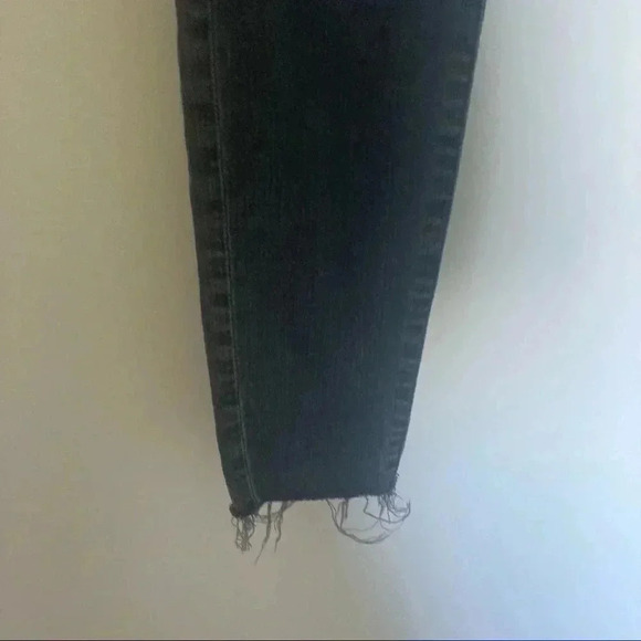 Madewell grey curvy high rise skinny raw  hem distressed knees jeans - Picture 3 of 7